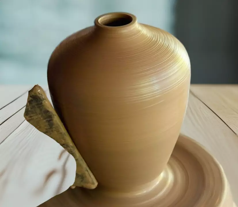Глиняное изделие, сделанное своими руками на гончарном кругу